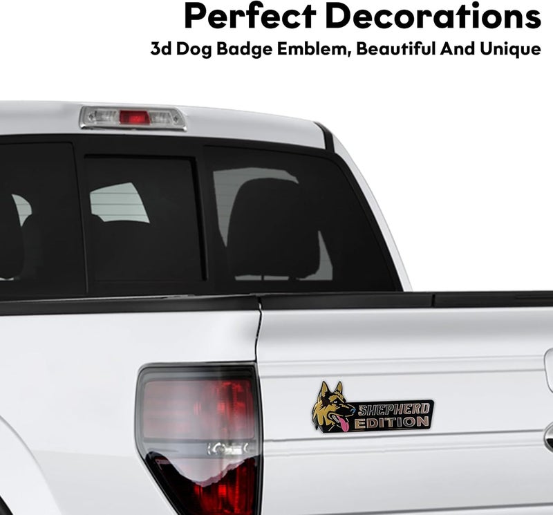 Queenik Dog Edition 3D Car Badge, Laser Cutting Metal Emblem, Cute Dogs Decals (Shepherd) - Image 3